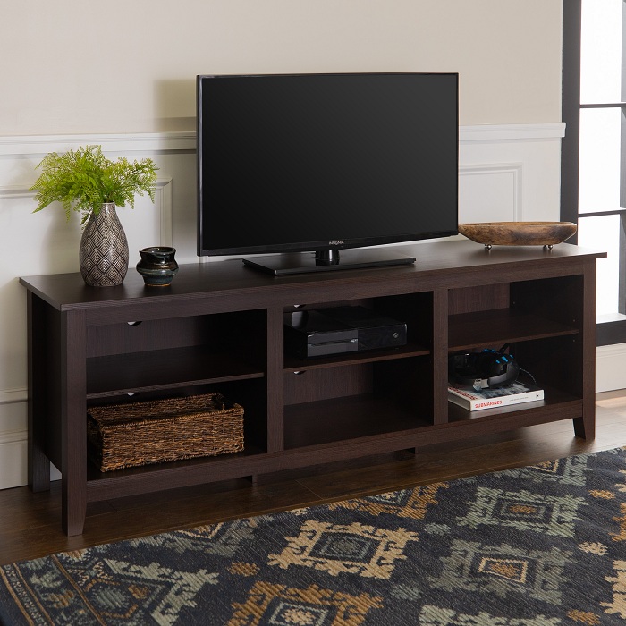 Wood Tv Stand With Mount And Storage