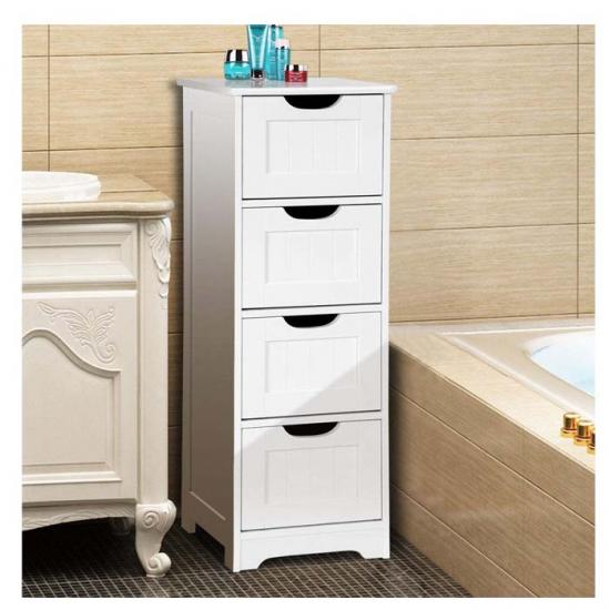 Modern White 4 Drawer Tall Dresser