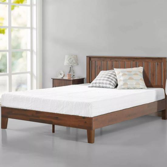 أفضل سرير منصة من الخشب المزدوج مع اللوح الأمامي