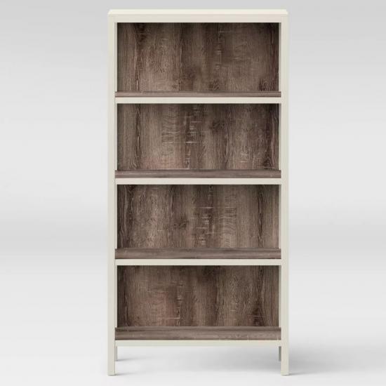 Dark color 4 shelf wooden bookcase